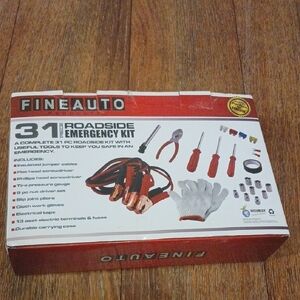FINEAUTO 31-Piece Roadside Emergency Kit - Red, White